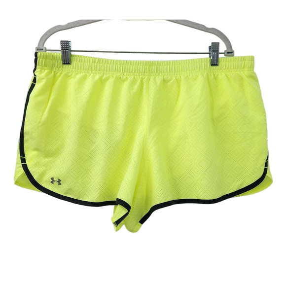 NWT New Under Armour SEE ME GO 3" Under Armour Shorts Size XL Green‎ Neon - Picture 2 of 9